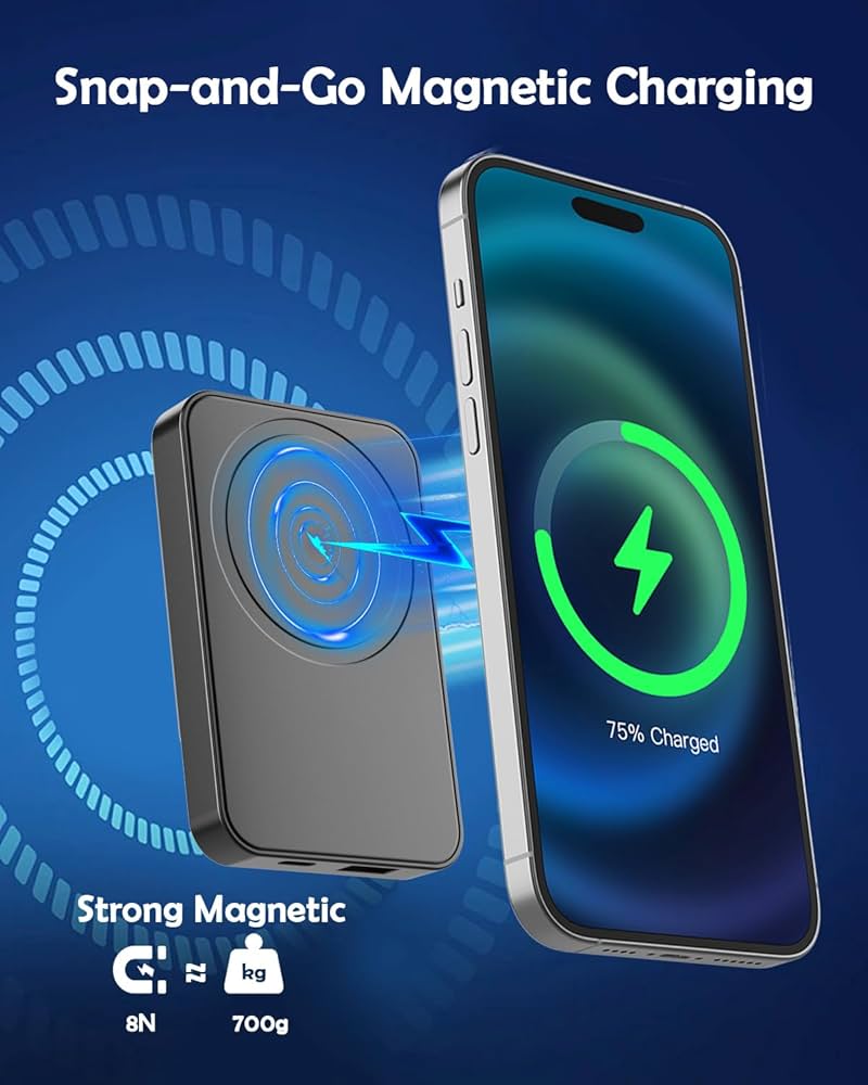 Magnetic Power Bank Fast Charger - White Colour