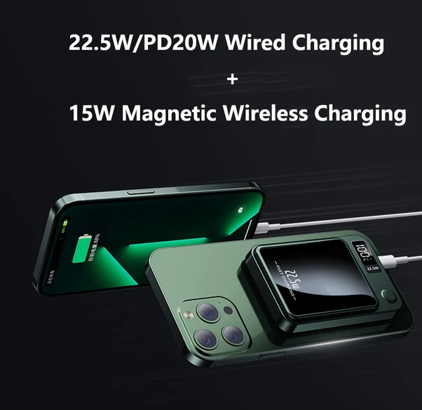 Magnetic Power Bank Fast Charger - White Colour